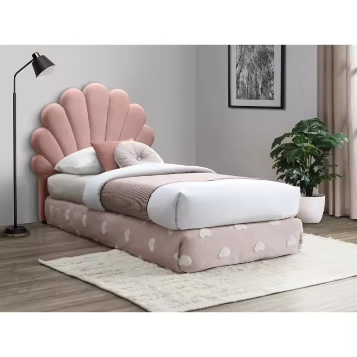 Vente-unique - Cabecero de cama - 110 cm - Terciopelo - Rosa - MOANA - 1