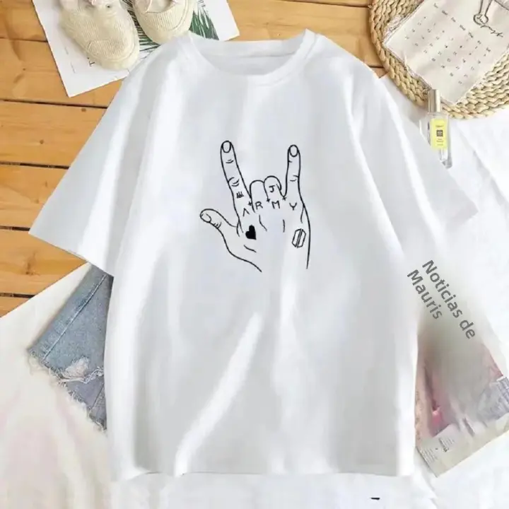 Camiseta Gráfica De Manga Corta Para Hombre Jungkook Hand Tattoos Estilo Coreano De Moda Verano Impresión Kpop Top Casual - 1