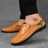 Zapatos Casuales Hechos a Mano Para Hombres Plataforma Plana Transpirables Zapatillas De Exterior Loafers Con Cubierta Superior De Cuero Split - details 6