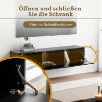 Soporte TV, Soporte Suspendido TV Soporte TV enano 160x30,5x34cm, Negro - details 5