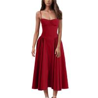 Vestido Midi Elegante Y Delgado Sin Espalda Para Mujer Vestido De Fiesta De Verano Elegante Con Suspensión Sólida Vestidos Para Mujer - details 1