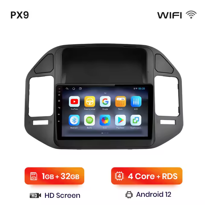 AWESAFE inalámbrico CarPlay Android Auto Radio para Mitsubishi Pajero V60 V68 V73 1999 2000 2001 2002 2003 2004 2005 2006 coche reproductor multimedia GPS 2 din autoradio volante controles RDS Bluetooth - 1
