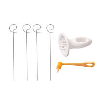 LMETJMA Cortador De Patatas En Torbellino Espiralizador De Verduras Para Chips Con 4 Palillos Eco-amigable Acero Inoxidable JT99 - details 0