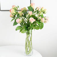 4 Cabezas De Flores Artificiales Hermosas Rosas Largas Para Decoración De Sala De Estar Casa Regalo De Boda Accesorios De Navidad Wreath - details 0