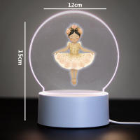 Lámpara 3D De Ballet Pequeña Para Decoración De Habitaciones Infantiles Lámpara Nocturna LED Iluminación Para Dormitorio - details 1