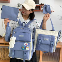 Mochila Kawaii con Pin y accesorios, Kit combinado de 5 piezas, mochilas de lona, bonita mochila Kawaii de gran capacidad - details 0
