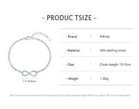 Zenyth-pulsera de Plata de Ley 925 con diseño ajustable de circonia de Amor Infinito Romántico para Mujer, joyería FINA de Compromiso de Boda - details 1