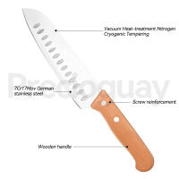 Cuchillo de chef de acero inoxidable, cuchillo de cocina profesional multiusos para cortar carne y verduras de 29cm de largo. - details 3