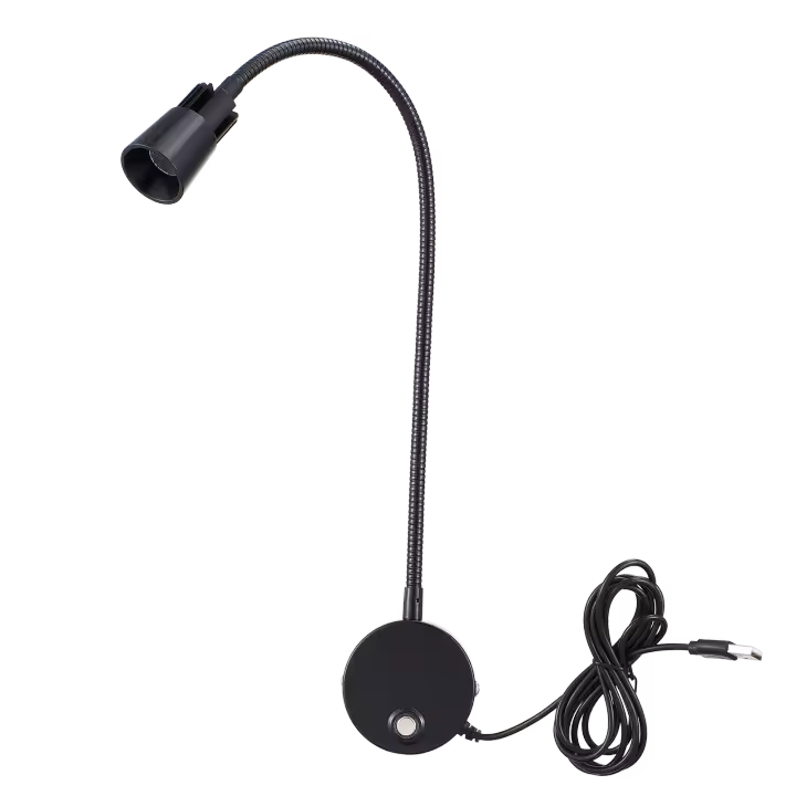Lámpara De Pared USB 5V 3CCT Dimmable CRI98 RG0 Luz De Lectura En La Cama Luz De Trabajo Con Gorra Ajustable 15" Material Aluminio Y Acrílico Para Dormitorio - 1