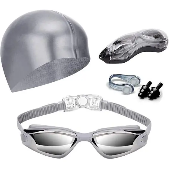 Gafas de Natation antifugas with nasal Clip, tapones para los ojos, gorro de Natation y estuches para Umbrellas y Mujeres - 1