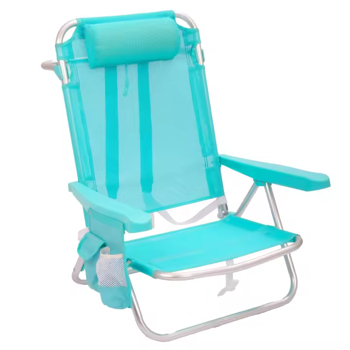 Silla playa mochila de 4 posiciones de aluminio y textileno de 61x47x80 cm - 1