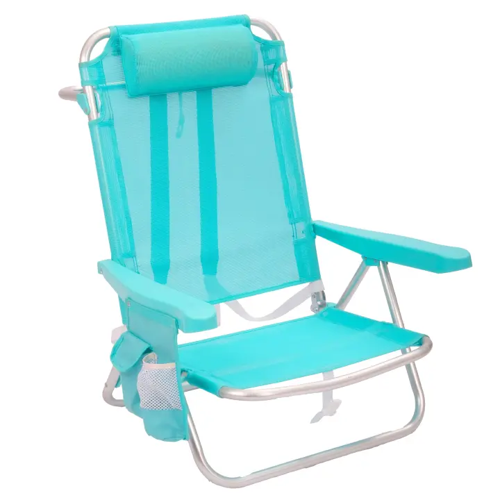 Silla playa mochila de 4 posiciones de aluminio y textileno de 61x47x80 cm - 1