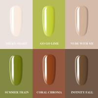 CIMIY Juego de 8 esmaltes de uñas de gel - Kit de manicura con capa superior para otoño e invierno diario con infinito natural blanco verde coral para mujeres Giirl UV LED en remojo - details 2