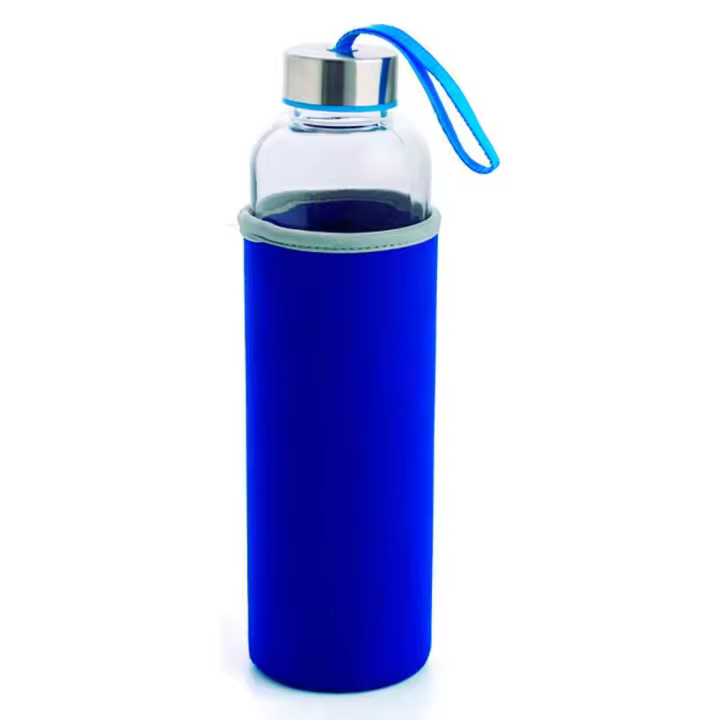 Botella vidrio funda termica azul 0,6 l - 1