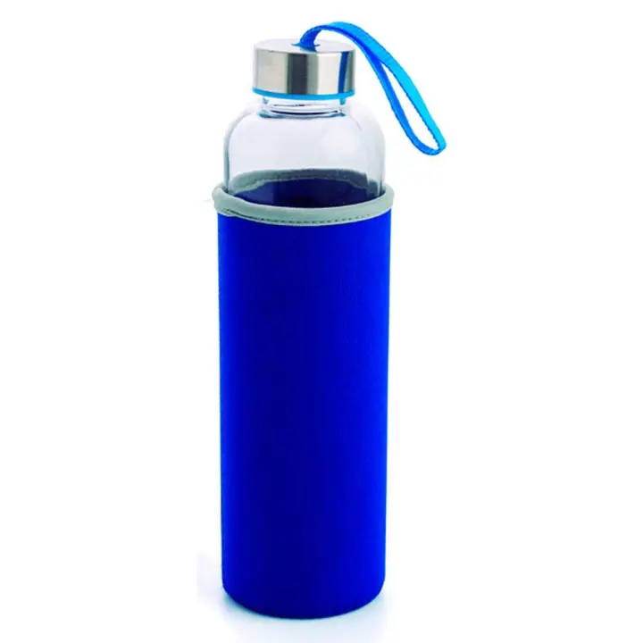 Botella vidrio funda termica azul 0,6 l - 1