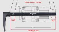 HEPPE Juego De Frente Para Bicicleta Con Eje Transversal Compatible Con Bicis MTB Y Carretera Quick Release M15xP1.5 Longitud 120-158mm Piezas - details 4