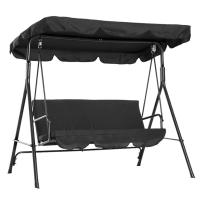 Double People Outdoor Garden Waterproof Swing Sunshade Cover Canopy Shade Cloth 142x120x18cmBlack - details 3