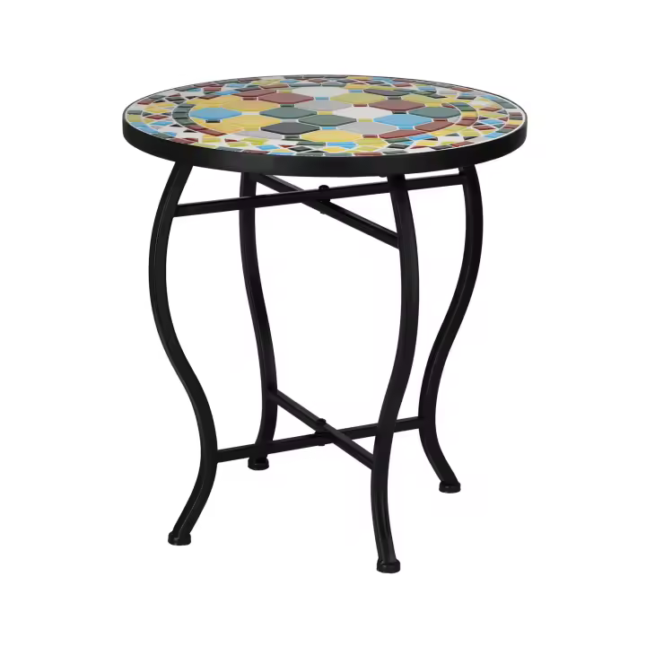 Well Home Mesa bistro diseño mosaico Ø60x71cm - 1