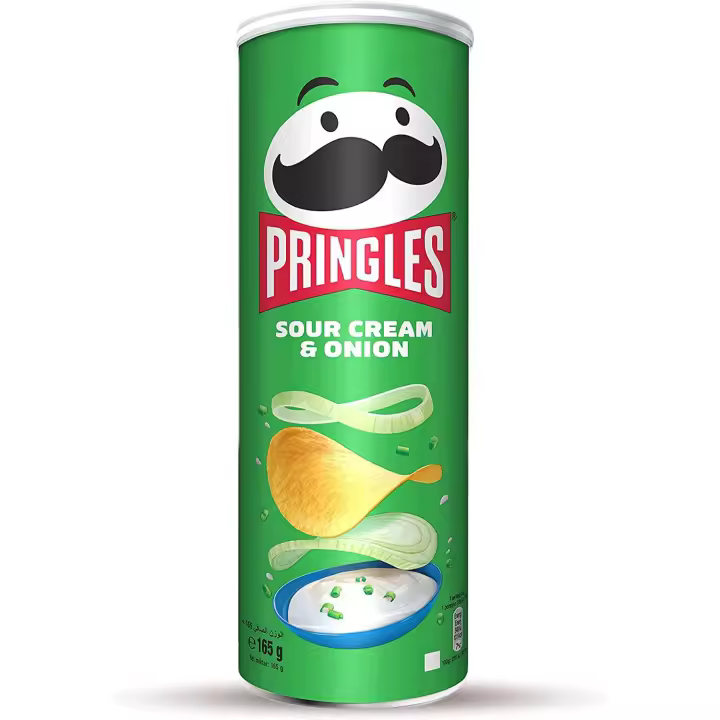 Patatas Pringles 6 unidades de 165g - Sabores disponibles: Original, Sour Cream, Jamón, Texas Barbacoa BBQ, Sal y vinagre - 1