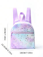 Mochila para mujer, mini mochila ajustable de felpa suave con estampado de estrellas y lunas. - details 4