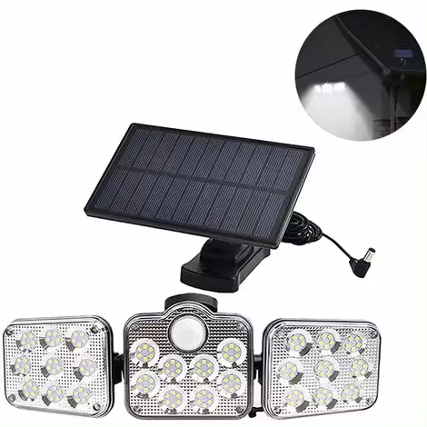 Luces solares al aire libre, luces de seguridad solares ajustables de 3 modos con sensor de movimiento - 1