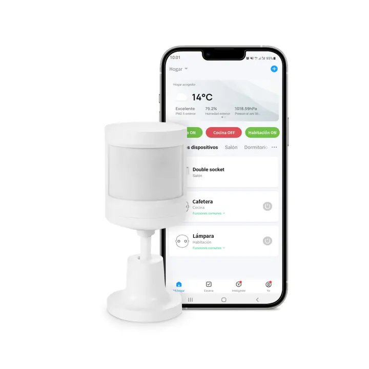 Sensor de movimiento KSIX, Compatible con centro control Zigbee, Hogar Inteligente, App incluida - 1