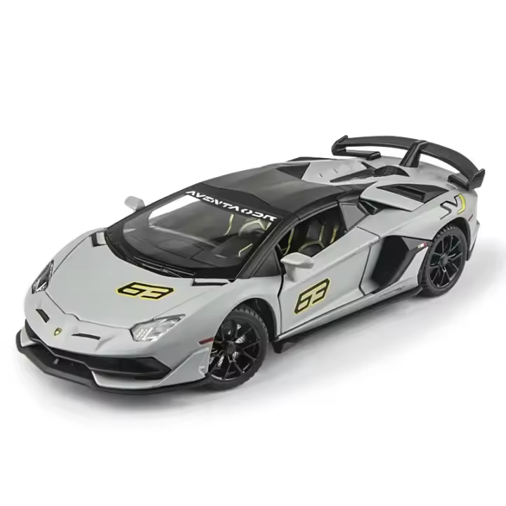 Lamborghini Aventador SVJ 63 Escala 1:24 Modelo De Metal Y Aleación Con Sonido Y Luz Vehículo De Juguete Para Niños Regalo - 1