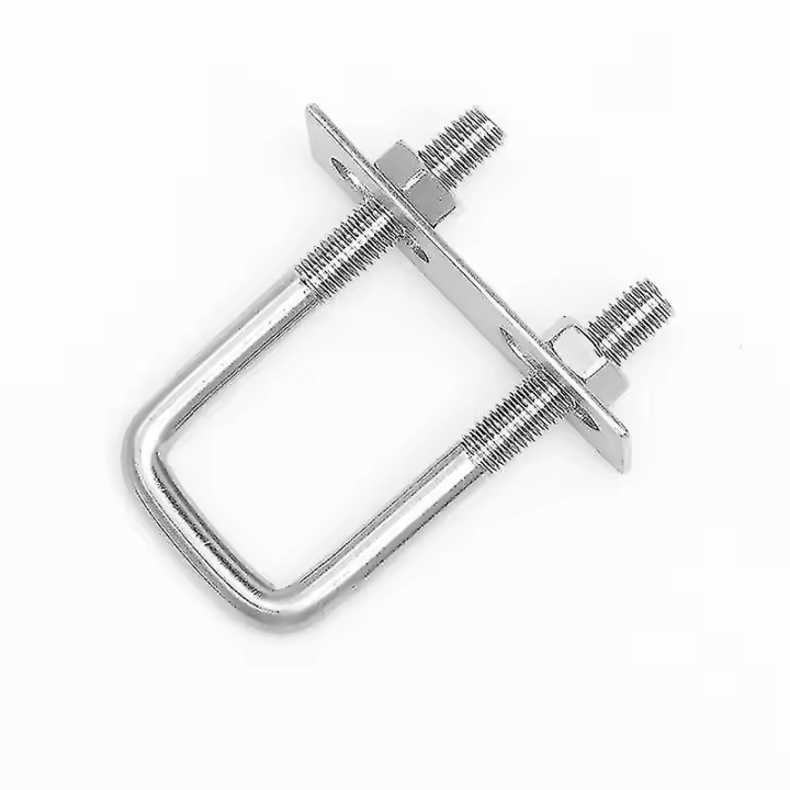 4 pernos en U de 66 mm (80 x 50 mm), de acero inoxidable, con tuercas, placas y arandelas, y pernos de abrazadera de menos de 50 mm. - 1