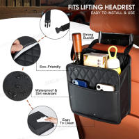 Organizador De Asiento Del Coche SEAMETAL Universal Bolsa De Almacenamiento Plegable Para Teléfono Paraguas Pañuelo Portátil De Cuero PU Negro Resistente Al Agua - details 5