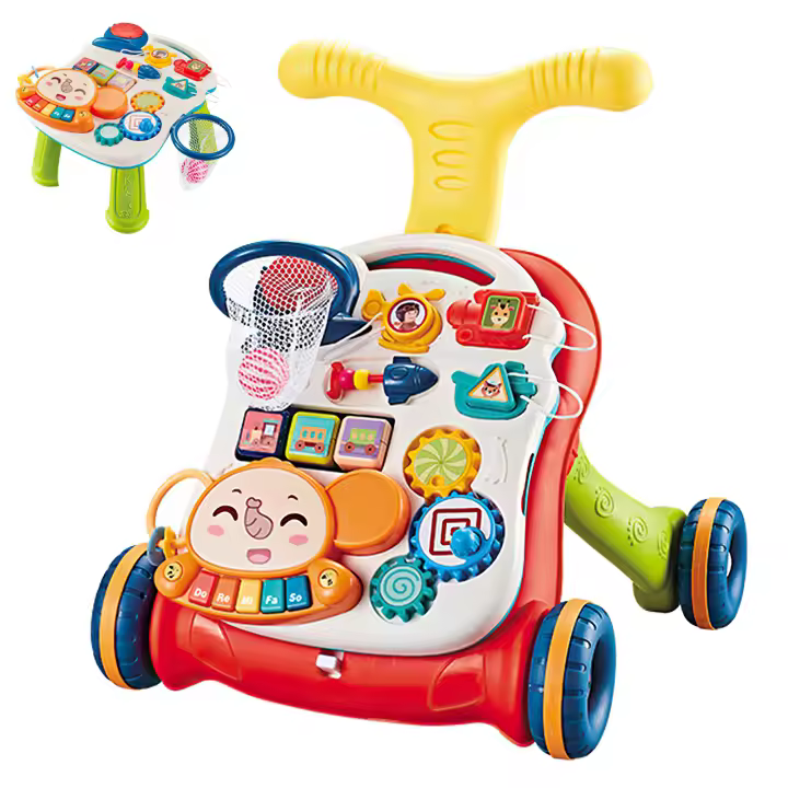 Juguetes andador para bebe,Cochecito de bebé andador ,Regalo de baloncesto para niños con mesa de juego de juguetes.-A3 - 1