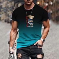 Camiseta Casual Para Hombre Con Estampado 3D Gradiente Transpirable Y Cómoda De Verano Con Cuello Redondo Manga Corta Talla Grande XS-6XL - details 6