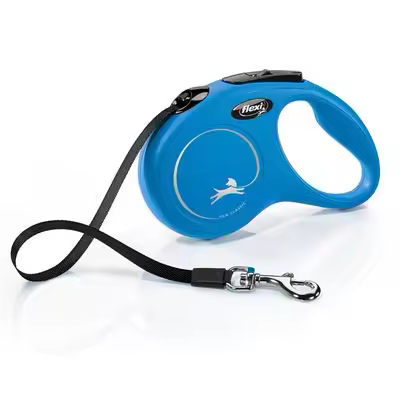 Correa Flexi New Classic S Cinta 5M AZUL - Extensible para Perros - Tamaño S - Hasta 15 Kg - 1