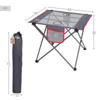 Mesa plegable para camping de poliéster Aktive medidas 62x50x50cm, ultraligera y portátil, cómo y fácil de transportar - details 3