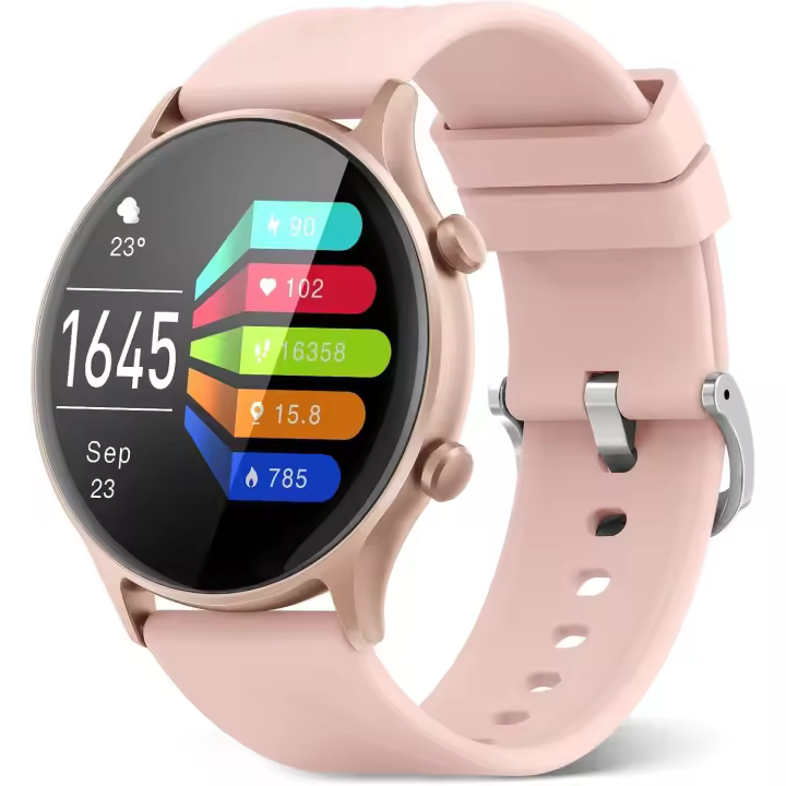 Reloj Inteligente y mujer, con llamadas, monitoriza la menstruación, monitoriza la frecuencia cardíaca y podómetro resistente al agua, compatible con Android e iOS. - 1