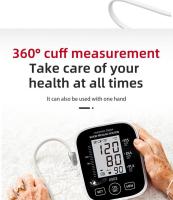 Tensiómetro de Brazo digital, Medida precise de la presión arterial y El Pulso, Detector Electrónico de frecuencia tarjeta con brazalete 22-36cm,2X99 Memory Adecuado para uso doméstico: USB o Katería enchufable(Blanco) - details 4
