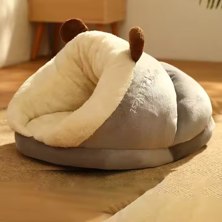 Cama Para Perro Pequeño Caliente Y Transpirable En Forma De Zapatillas Casa De Descanso Para Gatos Bolso De Sueño Plegable Y Lavable Para Mascotas - 1