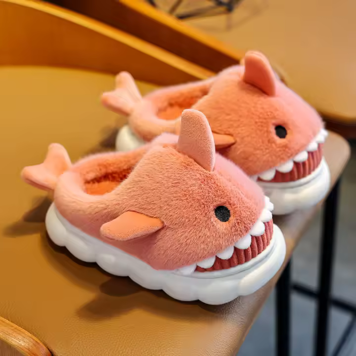 Zapatillas De Algodón Para Niños Y Niñas Con Diseño De Joven Ballena Para Otoño E Invierno Zapatos De Interior Grueso Y Cómodos Tallas Variadas - 1
