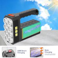 Linterna Multifuncional con Panel Solar y Puerto de Carga USB, Foco Multifuncional, Adecuado para el Hogar, Al aire Libre, Acampar, Senderismo Viajes, 11 LED Frontal, COB Lateral y Panel Solar, Con Plástico ABs ,Durabilidad, Ligero y Resistente - details 2