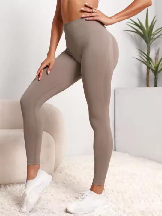 Leggings Deportivos De Cintura Alta Para Mujer Sujetador Elástico Fitness Yoga Gimnasio Sin Costuras Levanta Glúteos - 1