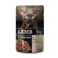 16 Sobres x 70 gr - Leonardo Sobre Cordero + Carne Extra Desmenuzada de Ternera para Gatos - details 2