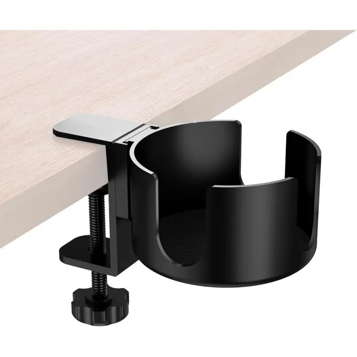 Portavasos Antiderrames Soporte Taza Escritorio, Universal Acero Inoxidable Portavasos Abrazadera Clip 1 Piezas - 1