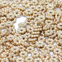 Lote De 200 Piezas De Cuentas De Encaje CCB 6mm Platinadas Redondas Y De Engranaje Para Fabricación De Joyas Pulseras Collares Accesorios DIY - details 2