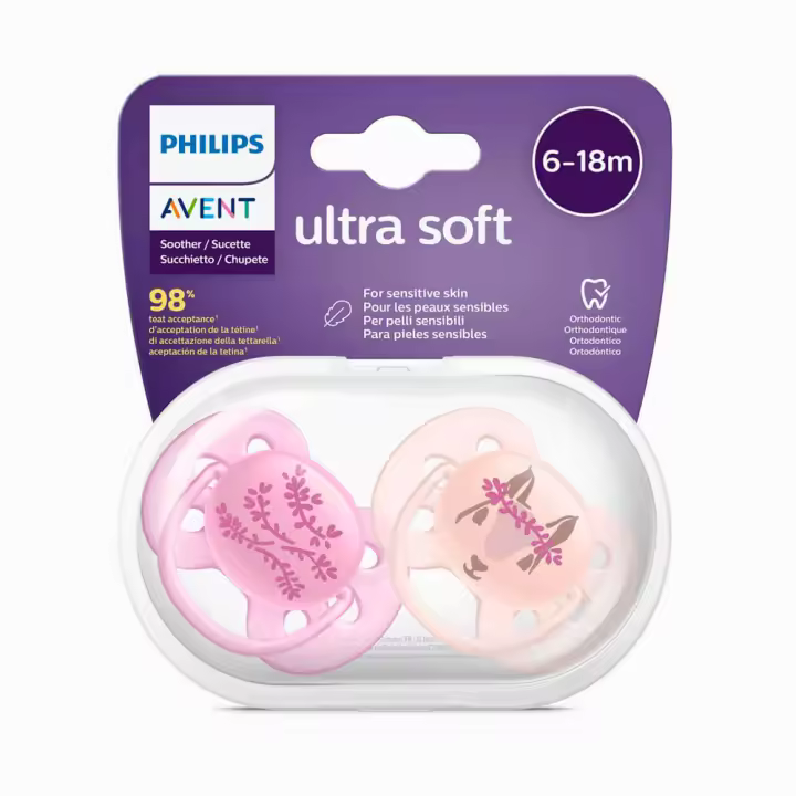 Philips Avent Chupetes Ultrasoft Deco Niña 6-18M - 1