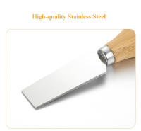 WIKHOSTAR Set De 4 Cuchillos Para Queso De Acero Inoxidable Con Mango De Roble Cortador De Queso Y Espátula Para Mantequilla Herramientas De Queso Para La Cocina - details 6