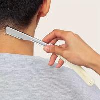 Afeitadora Manual Profesional De Acero Inoxidable Cuchillo De Barba Con 10 Hojas Para Hombres Corte Preciso Y Suave - details 1