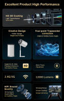 Proyector Inteligente Touyinger X9 pro Mini 4K Android 13 12000 Lumens Portátil Para Cine En Casa Con Altavoz Integrado - details 1