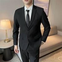 Traje De Novio Para Hombre Moda Negocios Formal Casuál Traje Completo Profesional Para Entrevistas Y Bodas Polyester Viscosa - details 4