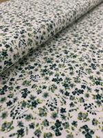 Tejidos Ortuño- Tela flores verdes algodón, patchwork, tela liberty, prendas infantiles, decoración hogar ,manualidades, complementos,1m x Ancho 150cm - details 0