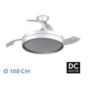 Ventilador Dc Mandarin Plata 72w 3aspas 108cm diametro  Regulador de intensidad 7200lm 3000-4000-6500k Remoto+memoria+temporizador Fabrilamp - details 2