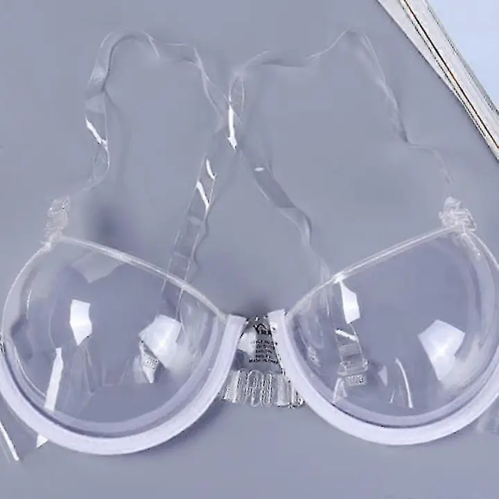 Women 3/4 Transparent Clear Push Up Bra Ultra-thin Strap Invisible Bras Underwear - 1